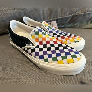 Vans Checkered Rainbow Slip-on Shoes Men’s 10.5 Women’s 12 Pride Peace